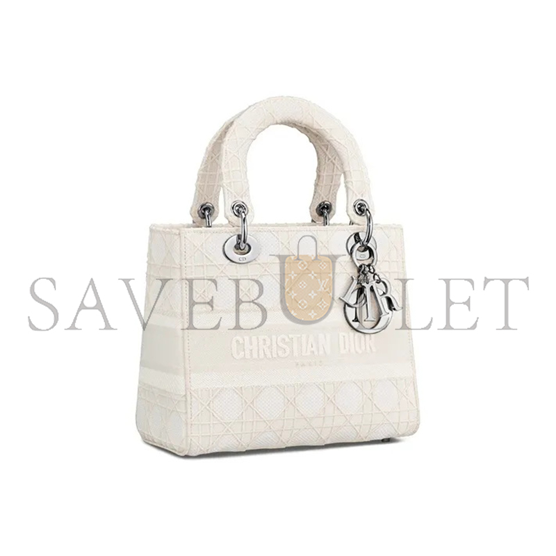 DIOR MEDIUM LADY D-LITE BAG M0565PREY-M879 (24*20*11cm)